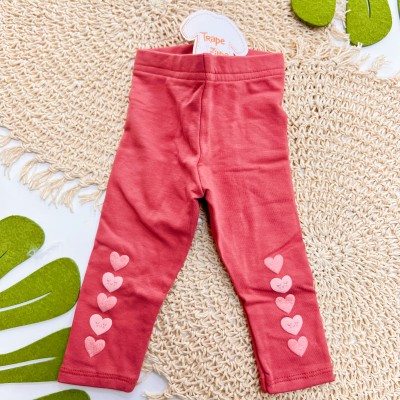 Inverno 2025 - Conj. Jaqueta com Capuz Gatinhas e Legging Corações - Bordô